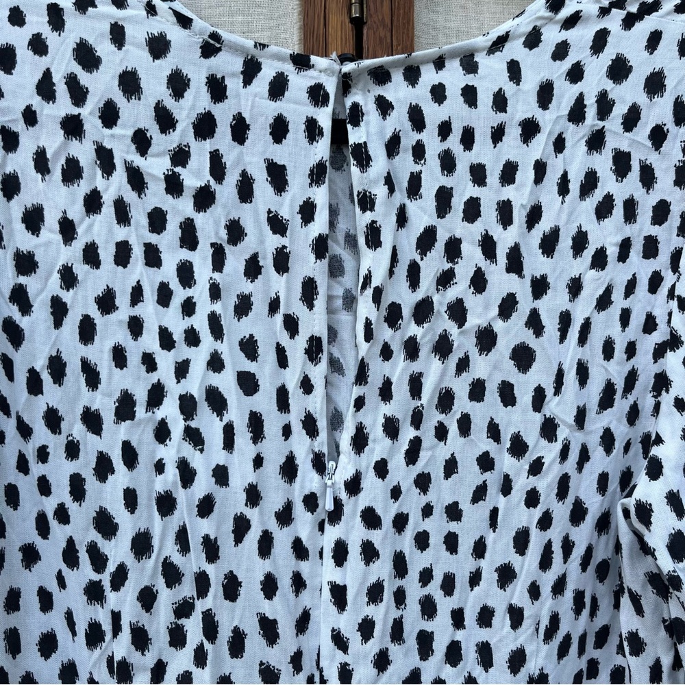 Nobody’s Child White Smudge Spot Print Selena Polka Dot Midi Dress - 12 - Picture 7 of 15